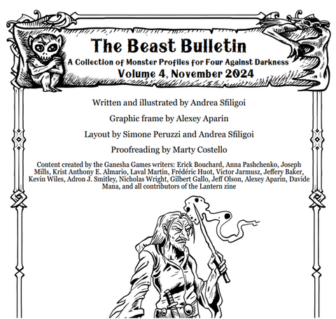 A Four Against Darkness Beast Bulletin: Volume 4