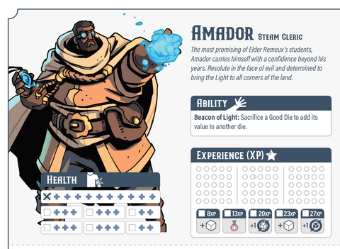 Dungeon Pages: Amador (Steam Cleric) in Havington